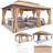 12x20ft Heavy Duty Gazebo with Metal Steel Frame Sturdy Tent with Privacy Curtain and Mosquito Netting Outdoor Gazebo for Garden, Lawn, Backyard, Garage-113581764