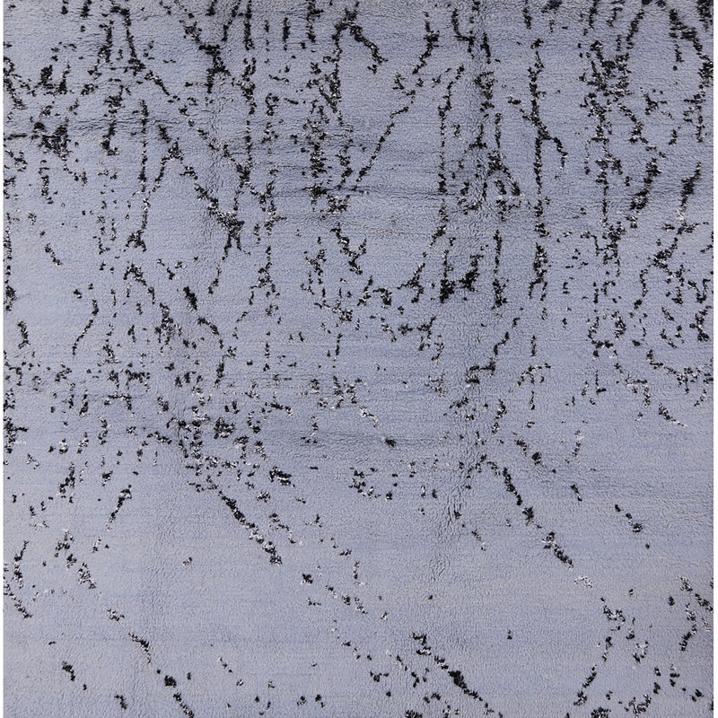 Tapis oriental noir et gris, Carré 3 pi