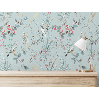 Mariko Neutral Botanical Wallpaper