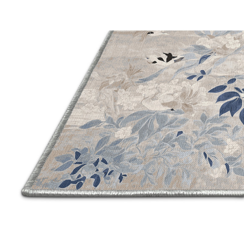 Machine Washable Beige Area Rug, Rectangle 7' x 10'