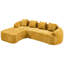 Chenille en L jaune, éponge à haute élasticité, courbée, quatre coussins décoratifs, siège mi-moelleux, rembourrage en mousse, stable et pour le salon