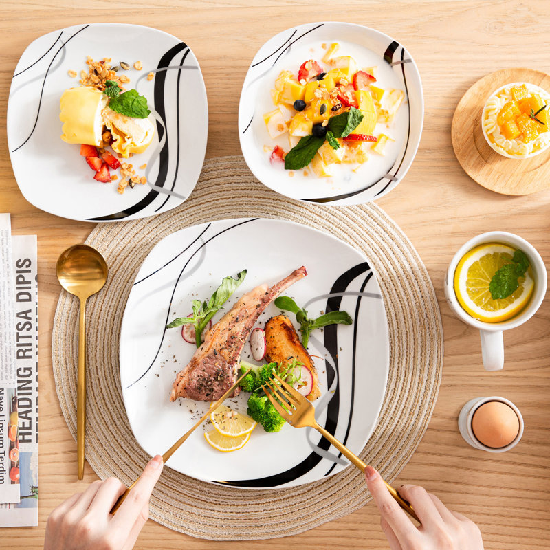 40 Piece Porcelain China Dinnerware Set - Service for 8
