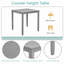 Élégante table de salle à manger carrée en bois pour petits espaces, conception classique avec pieds fuselés, finition grise-400742893