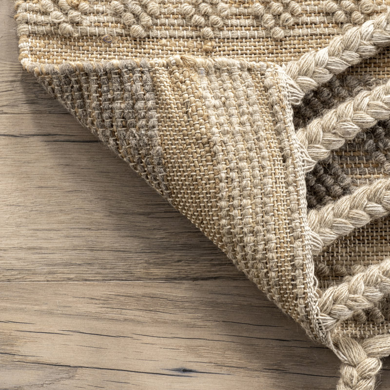 Tapis en jute de laine Akino Tribal, Rectangle 4 pi x 6 pi