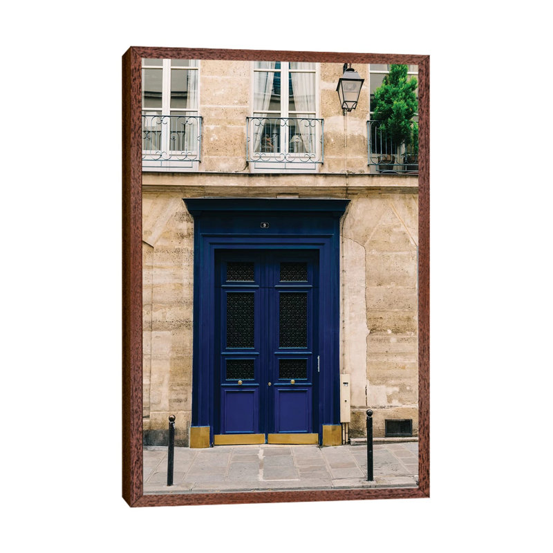 Paris Doors III by Bethany Young - Print on Canvas, Classic Brown Wood Framed, 66.04cm H x 45.72cm W x 3.81cm D