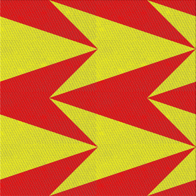 Tapis rouge / jaune à motif abstrait Marlene, Carré 3 pi