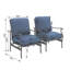 Chaise d'extérieur à bascule en métal avec coussins Arnone (ensemble de 2)-842217931