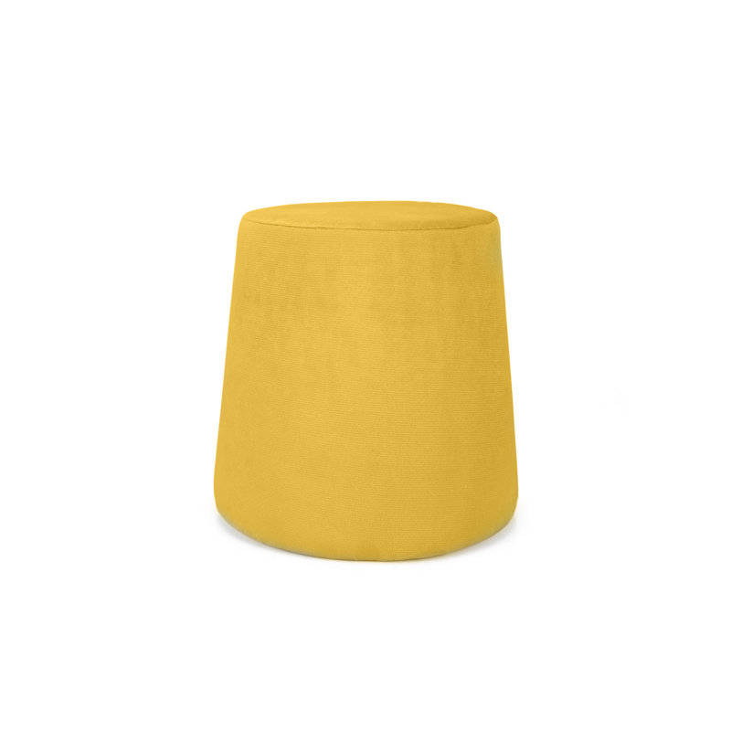 Repose-pieds de 13,8 po Frederika, 100 % polyester jaune foncé