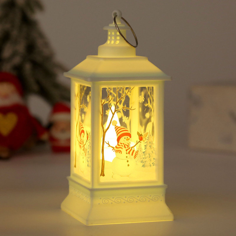 Décoration de Noël lanterne à vent à DEL avec veilleuse de Noël