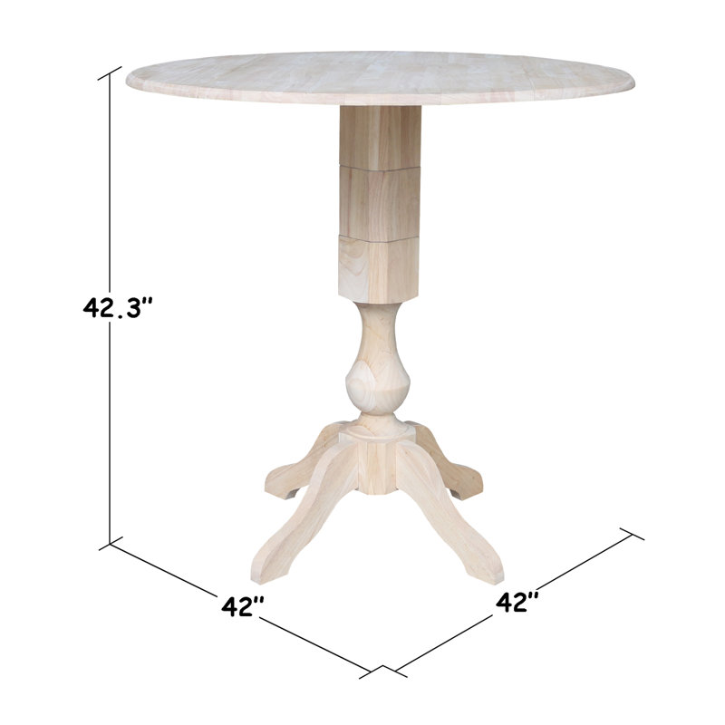 Brompton Extendable Drop Leaf Solid Wood Pedestal Dining Table, Ready to Finish / Unfinished