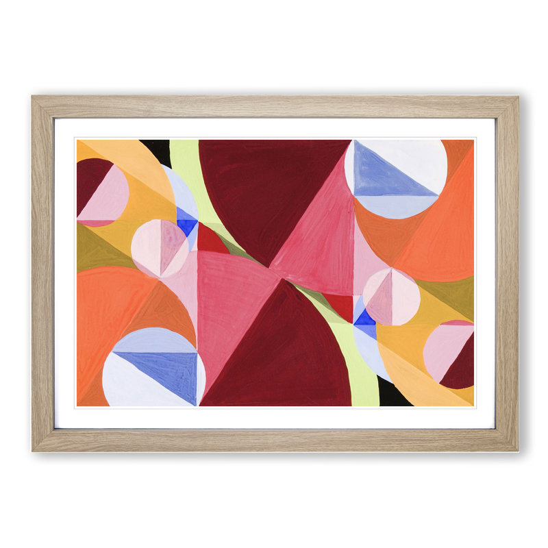 Broken by Perpendiculars by Joseph Schillinger - Picture Frame Graphic Art, 27cm H x 36cm W x 2cm D, Oak