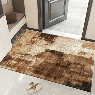 Brown Abstract Art carpet-easy to clean, machine-washable, soft and comfortable; suitable for door mats, kitchens, living rooms, bedrooms, corridors, and laundry areas. Easy to clean, durable carpet for home decoration.