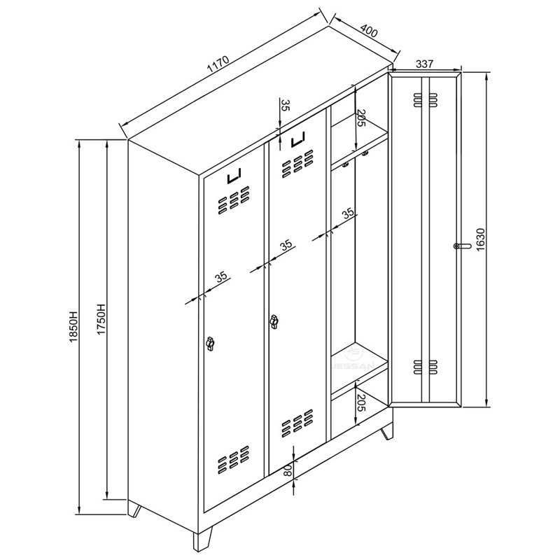 Armoire de rangement Locker, H 72,8 po x l 46,1 po x P 15,7 po, Jaune
