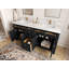 Halsey X P 22 po Meuble-lavabo double en D noir avec bordure Calacatta-94846661