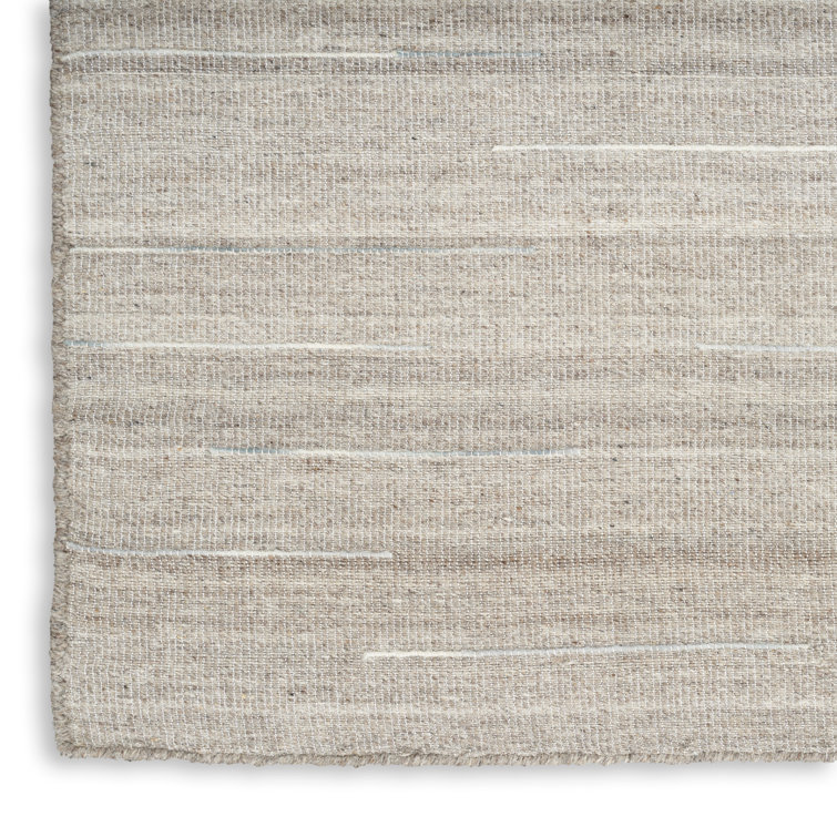 Anerinda Solid Hand Loomed Wool/Cotton Area Rug in Gray