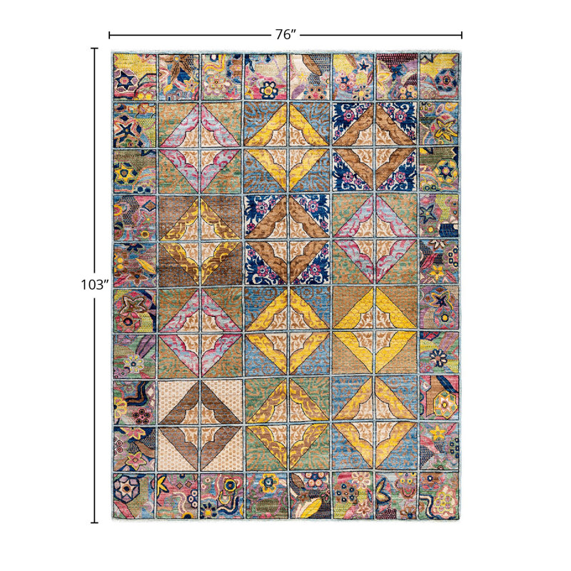 Overyed One-of-a-Kind Rectangle 6'4" X 8'7" Hand Knotted Area Rug