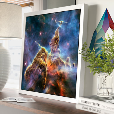 Mystic Mountain In Carina Nebula II (Hubble Space Telescope) - Floater Frame Print on Canvas