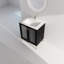 Contreplaqué de meuble-lavabo autoportant avec lavabo en céramique, porte à fermeture douce