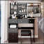 Table de coiffeuse polyvalente avec miroir à DEL de pointe et beaucoup de rangement-726365151