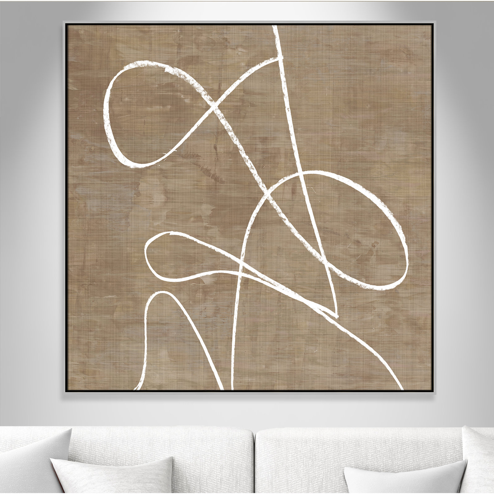 Catana "Swooping Lines" Print, 46.5" H x 46.5" W, Silver