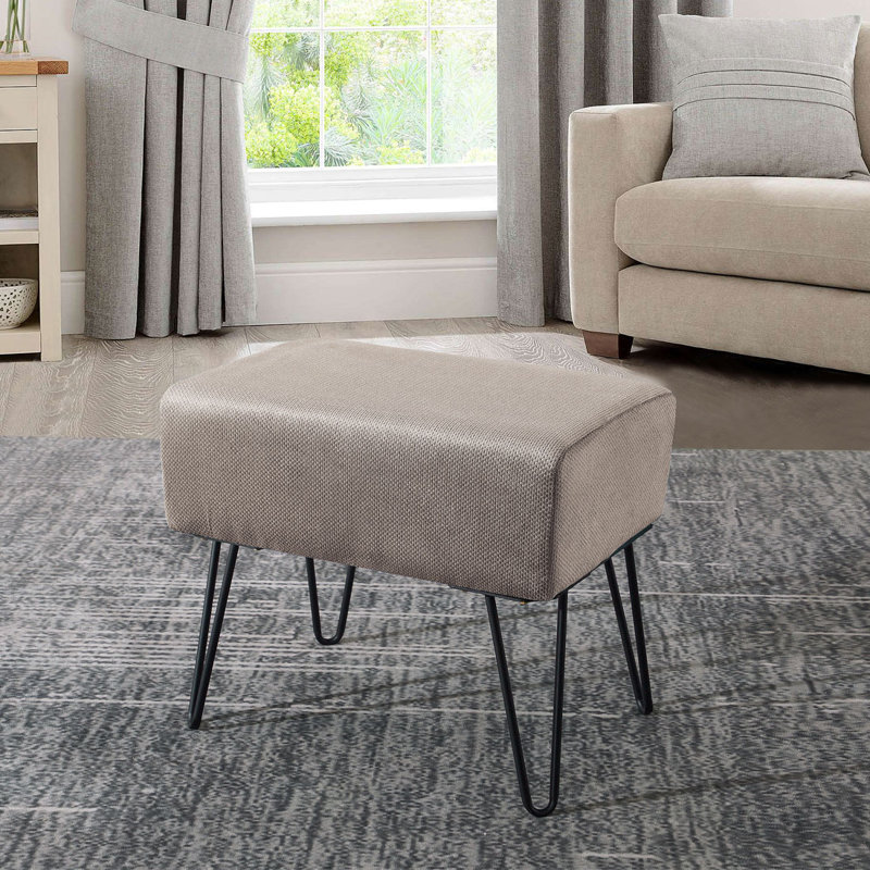 Avilla Upholstered Ottoman, Simply Taupe Polyester