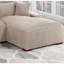 Canapé modulaire moderne 4, velours côtelé, couleur chameau et chaise longue, coussin d'assise, pieds en bois-663349191