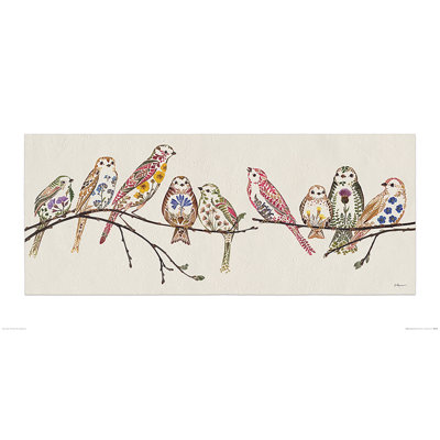 Wildflower Sparrows by Helen Ahpornsiri - No Frame Painting