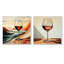 «Pink Crisp Elegance Of Wine Glass I», ensemble d'art mural sur toile 2 pièces-102581072-102581079