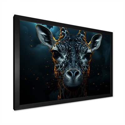 Portrait de girafe noir et blanc Majesty III