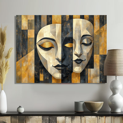 «Masks of the Golden Stage II - Gatsby Glam», art sur toile encadré