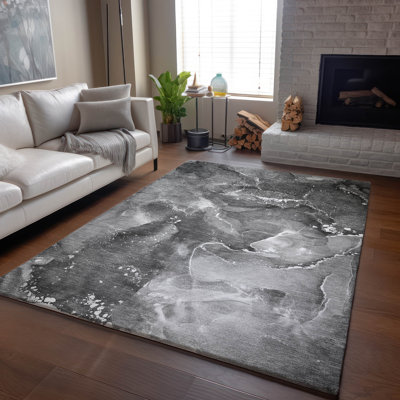 Premium Machine Washable Cerrito AMF518 Gray Rug