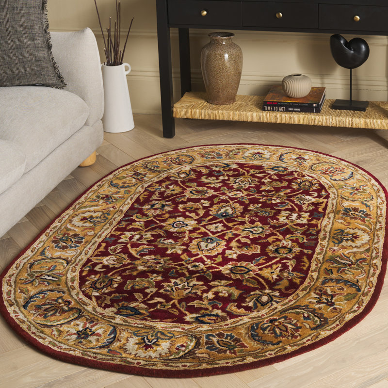 Tapis oriental rouille / chameau en laine touffeté à la main, Rectangle 7 pi 6 po x 9 pi 6 po