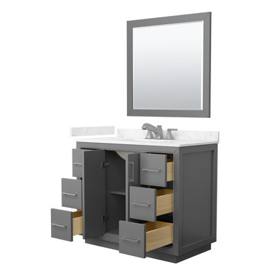 Icon 42" Freestanding Single Bathroom Vanity with Cultured Marble Top