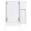 Lit escamotable mural simple avec bibliothèque, armoire supérieure, bureau extensible et rangement latéral, blanc-193125914