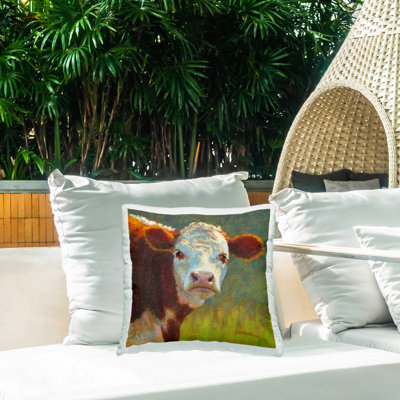 Coussin d'extérieur imprimé «Cétal» par Rita Kirkman