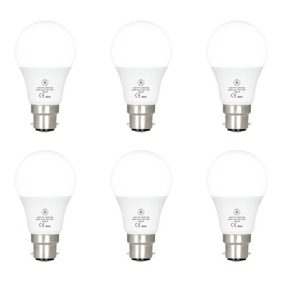 6 Pack LED B22 A60 Light Bulb 9W (100W Equivalent) Cool White 6400K Bayonet 820Lumens GLS Golf, Non-Dimmable, CRI 80 Modern Style Home Lighting Decoration Bulb