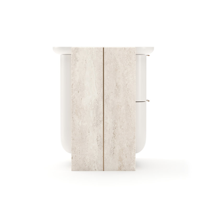 Petite table de chevet superposée, Blanc