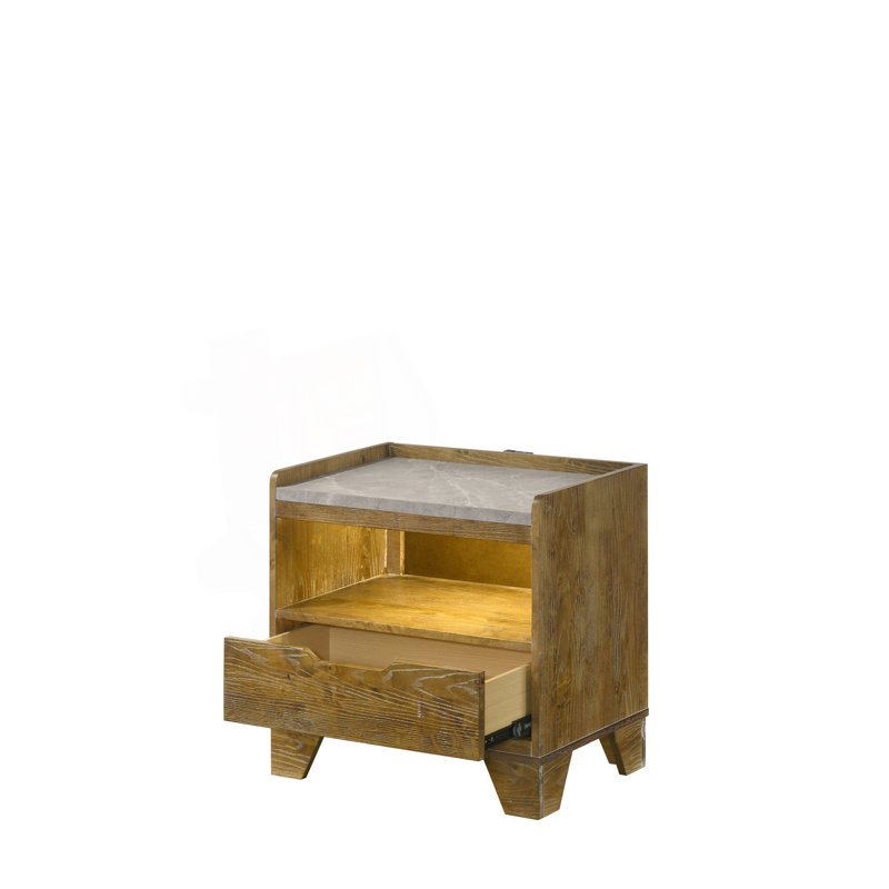 Table de chevet avec DEL, port USB et tiroir spacieux