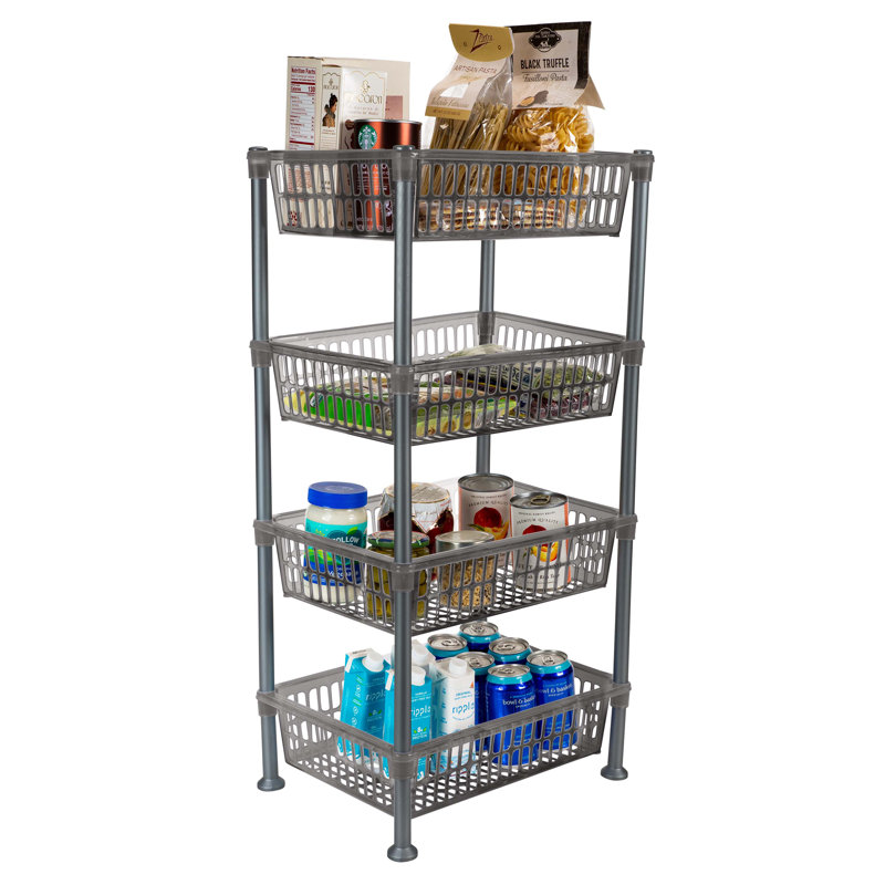 Edder 15.55'' W Plastic Shelving Unit, Grey