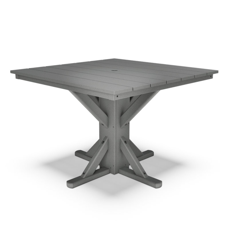 Table de salle à manger 40 "carrée sans cadre - Gris, Gris