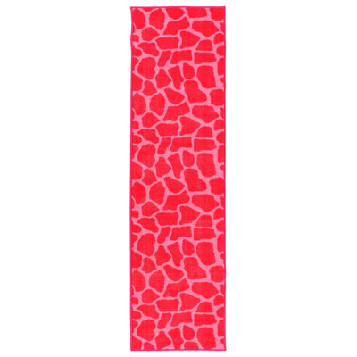 Tapis intérieur / extérieur rose à imprimé animal