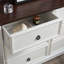 Commode 6 tiroirs Modern Farmhouse avec rangement spacieux, plateau en chêne rustique et tiroirs coulissants pour une vie organisée