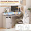 Bureau d'ordinateur de style ferme de 160 cm de large avec éclairage DEL, prise électrique et tiroirs pour bureau à domicile-303754454