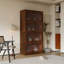 Bibliothèque contemporaine avec portes fermées en verre et armoire de rangement de bureau