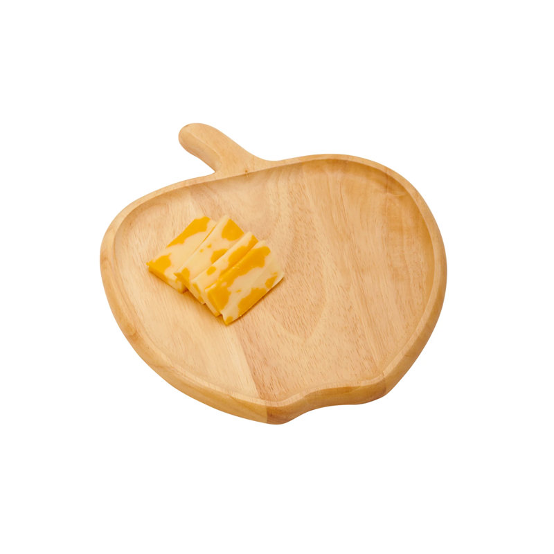 Plat de service en bois et pomme