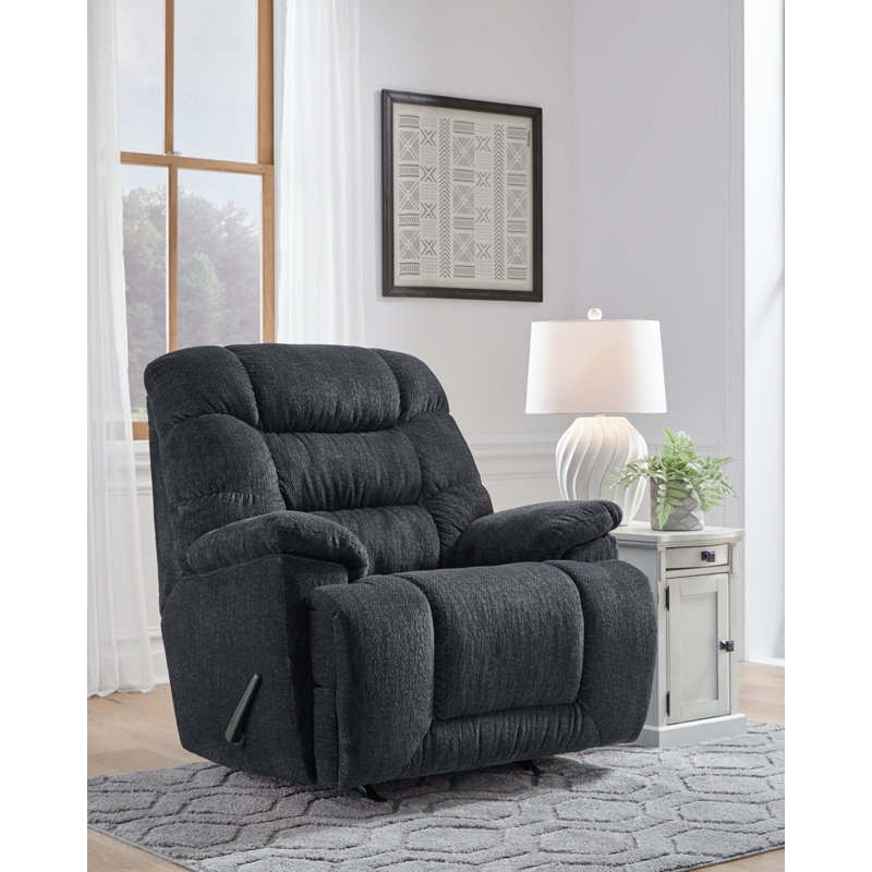 Taupe Polyester Blend Oversized Rocker Recliner