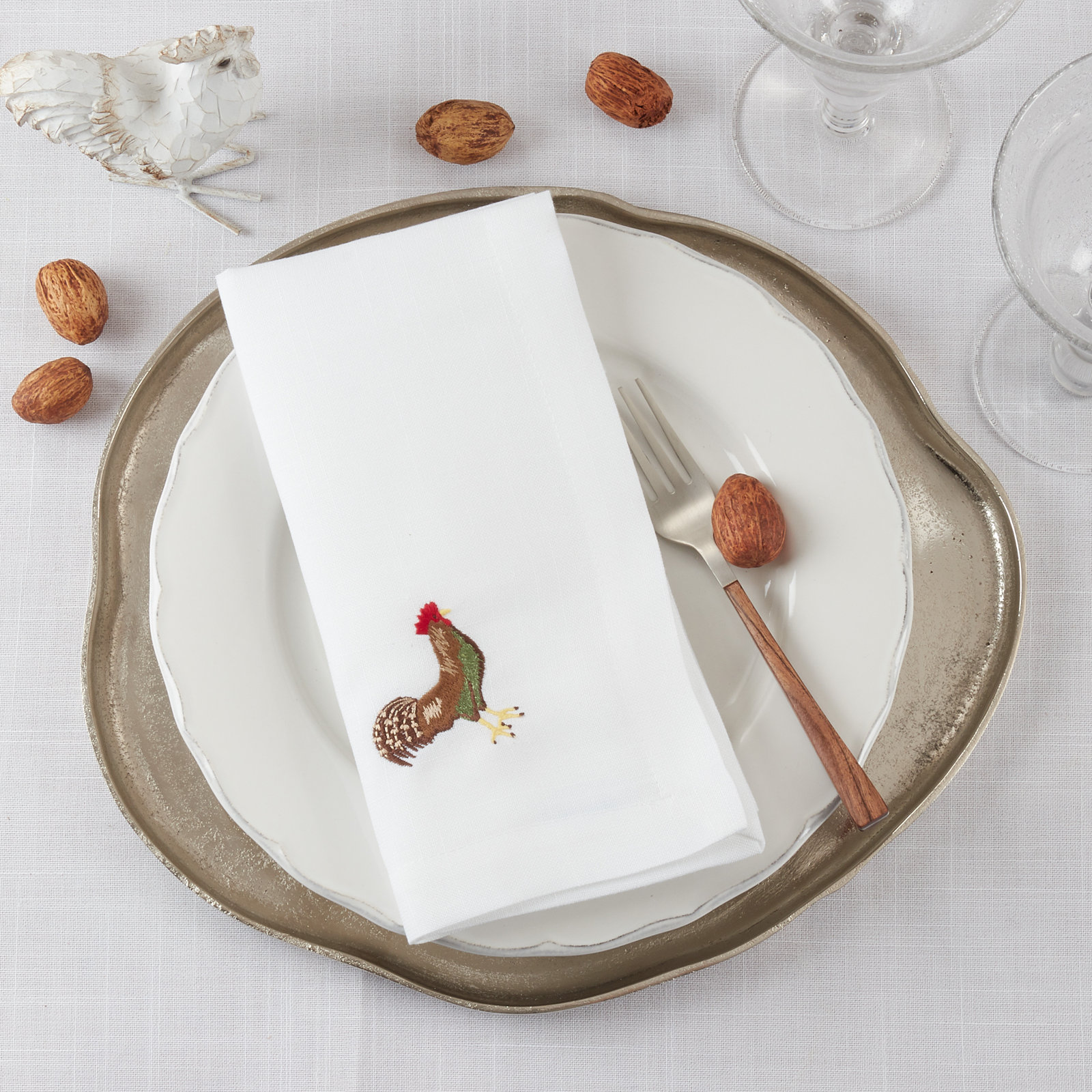 Worsham Collection Polyester Animals/Nature Square Napkin