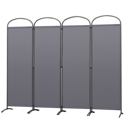 Rimersburg 225 cm W x 185 cm H 4 - Panel Steel Folding Room Divider