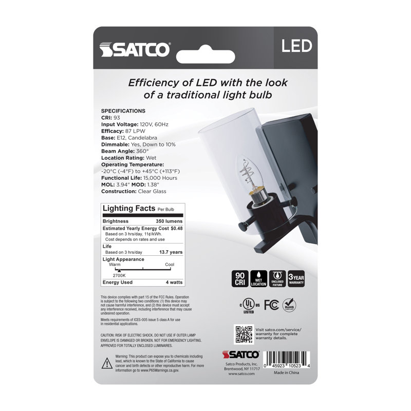 Reminiscent 4 Watt Clear LED Bulb