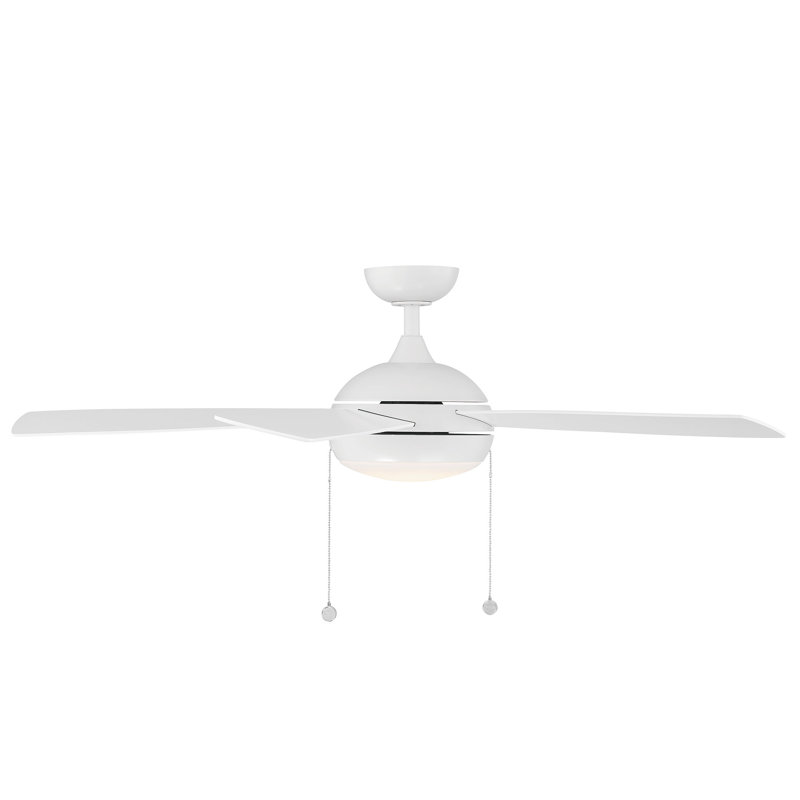 52'' Ceiling Fan with LED Lights, Matte White
